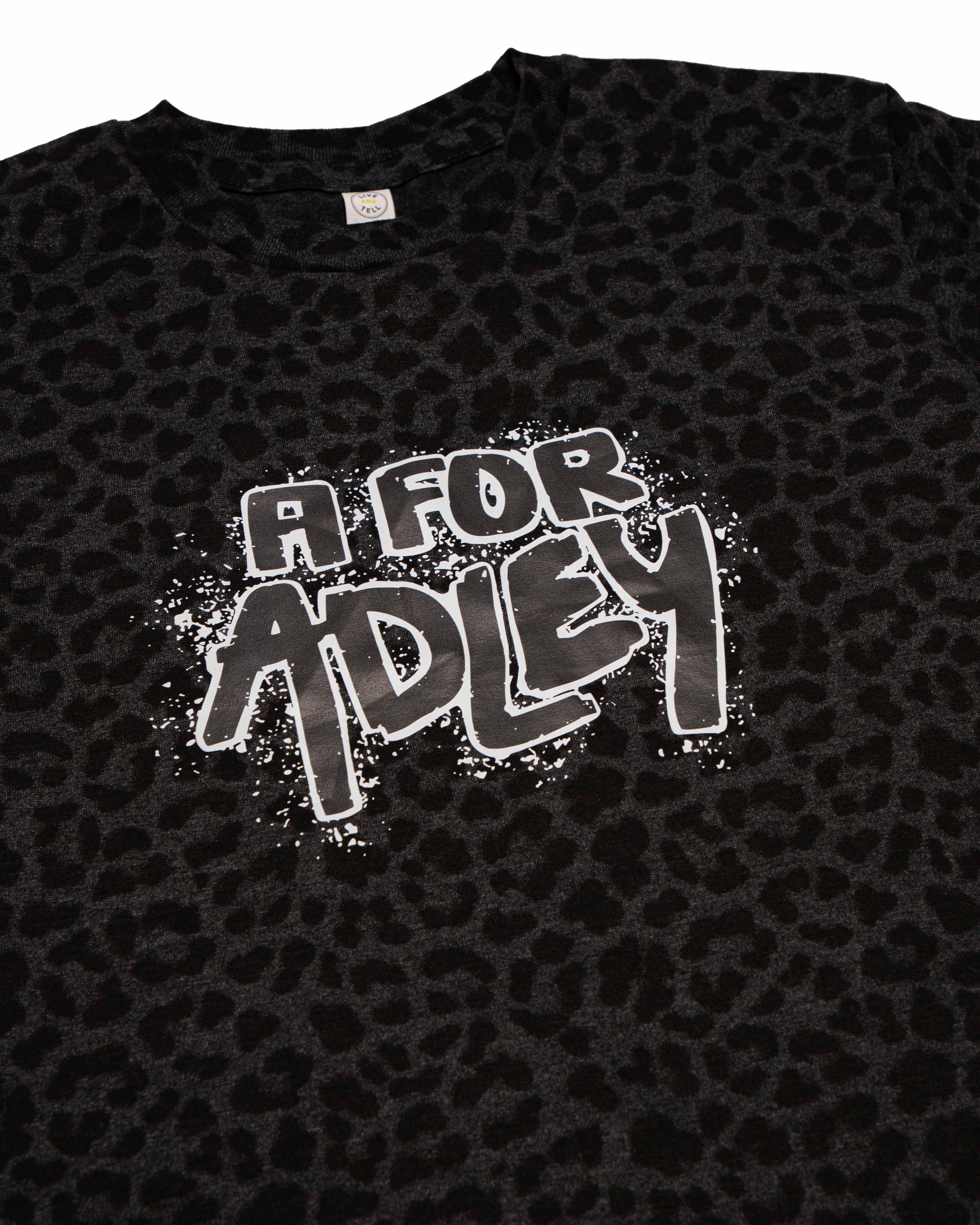 A for Adley's Spray Logo Tee (black cheetah) - Image 3