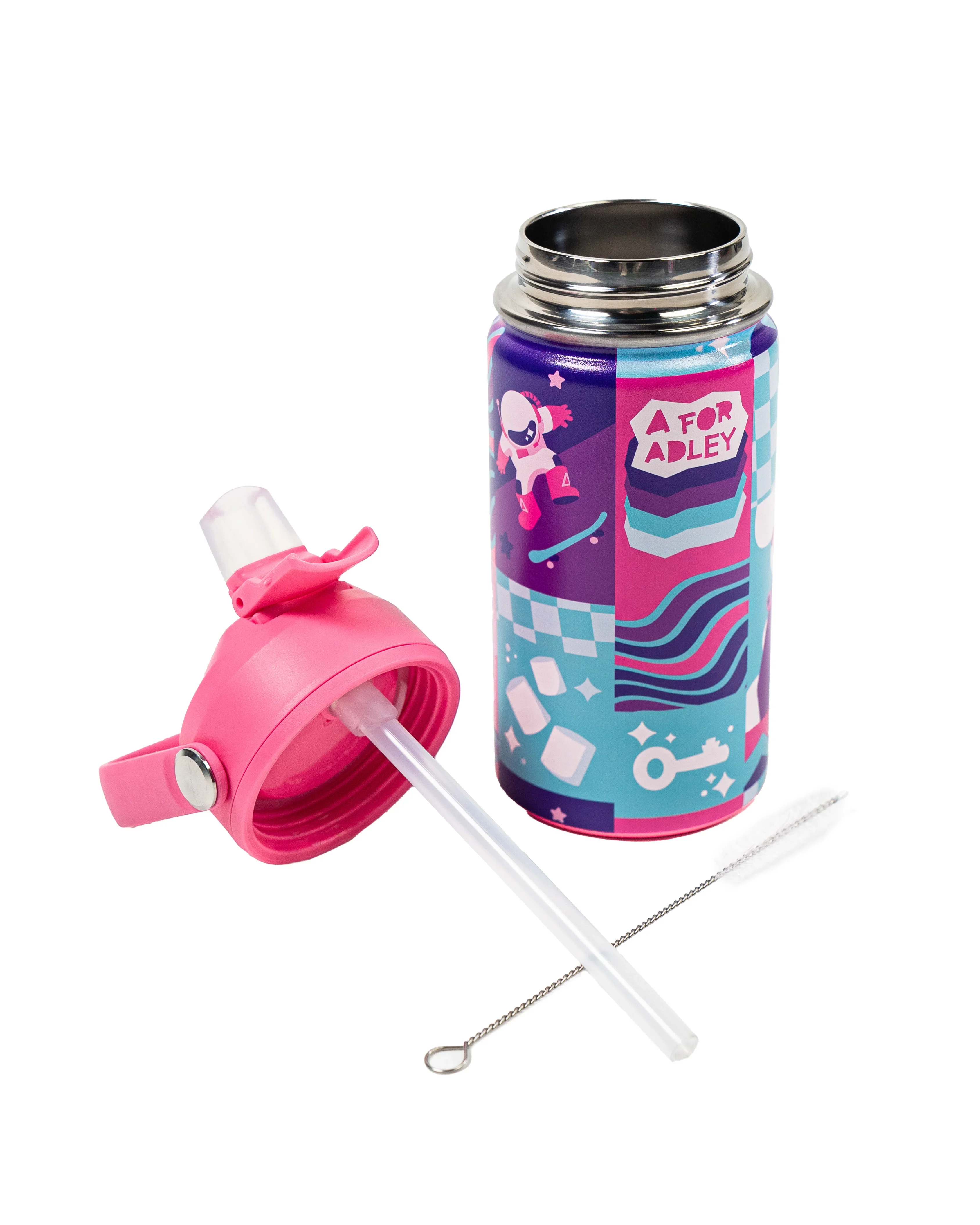 Adley's Retro Checkered Water Bottle - Image 4