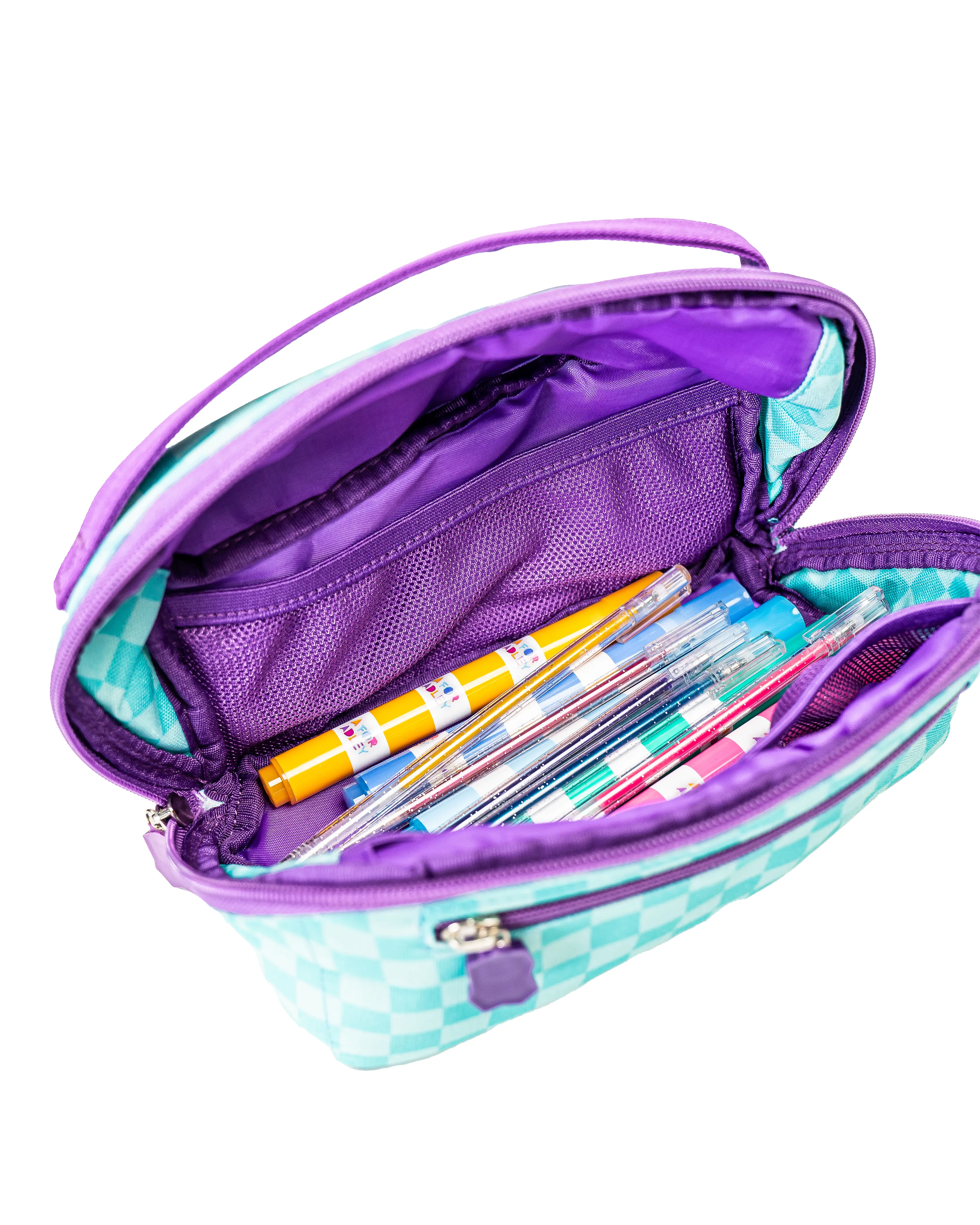 Adley's Retro Checkered Pencil Case - Image 5