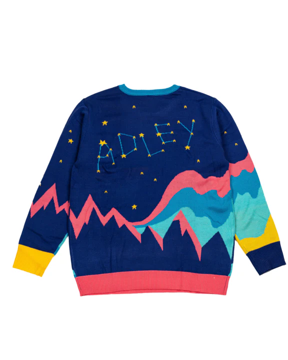 A for Adley Winter Rainbow Sweater - Image 2