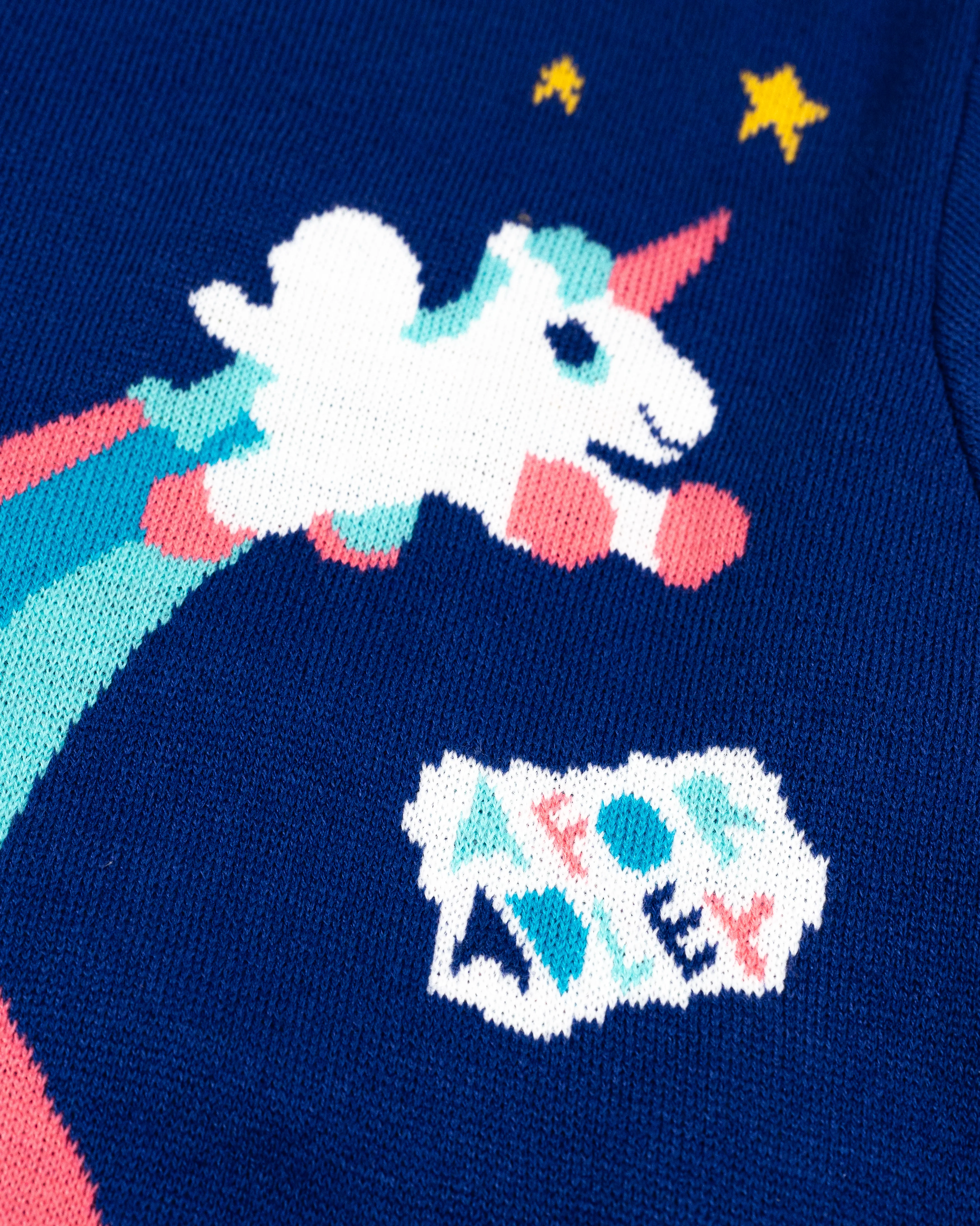 A for Adley Winter Rainbow Sweater - Image 5